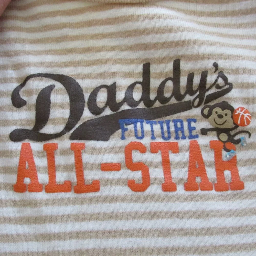 Carters Bodysuit Bundle Infant Boys 3M Orange‎ Yellow Daddy Striped Short Sleeve